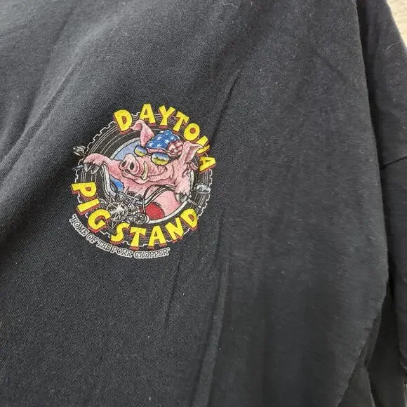 Black Daytona Pig Stand I Got My Pork Pulled At The Pig Stand Graphic Shirt 3XL - Picture 2 of 5